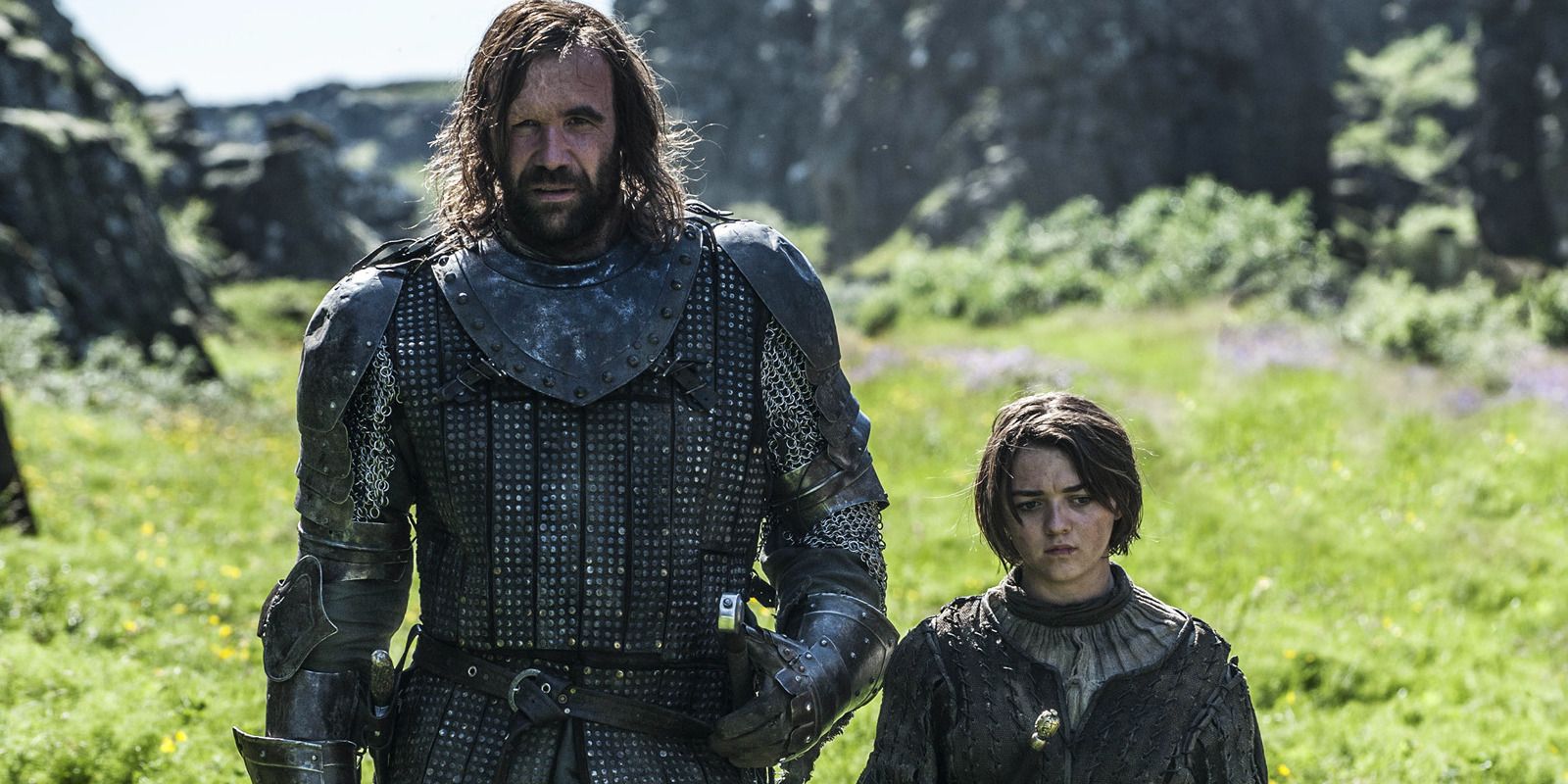 Arya and The Hound on Game of Thrones