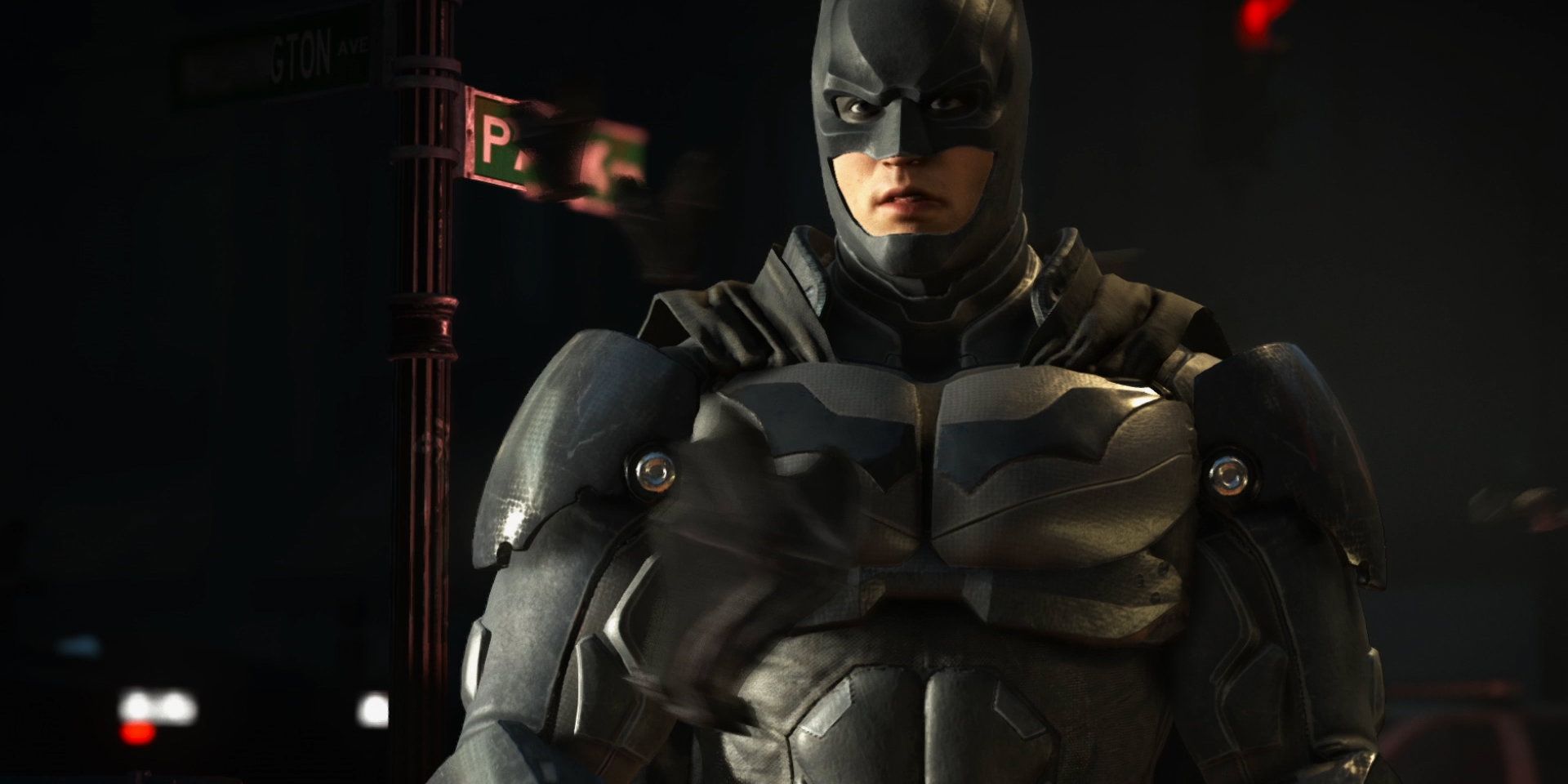 Batman open mouthed Injustice 2