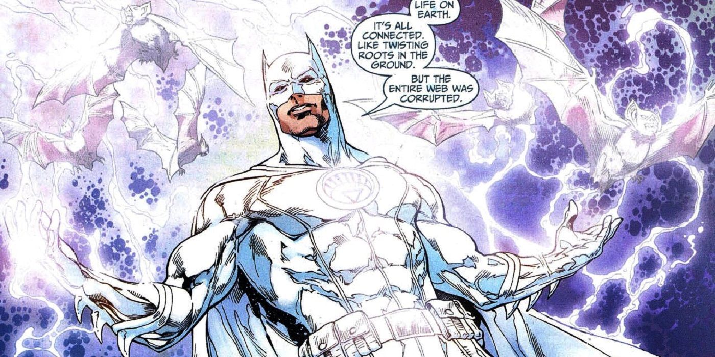 White Lantern Batman uses his powers in DC Comics.