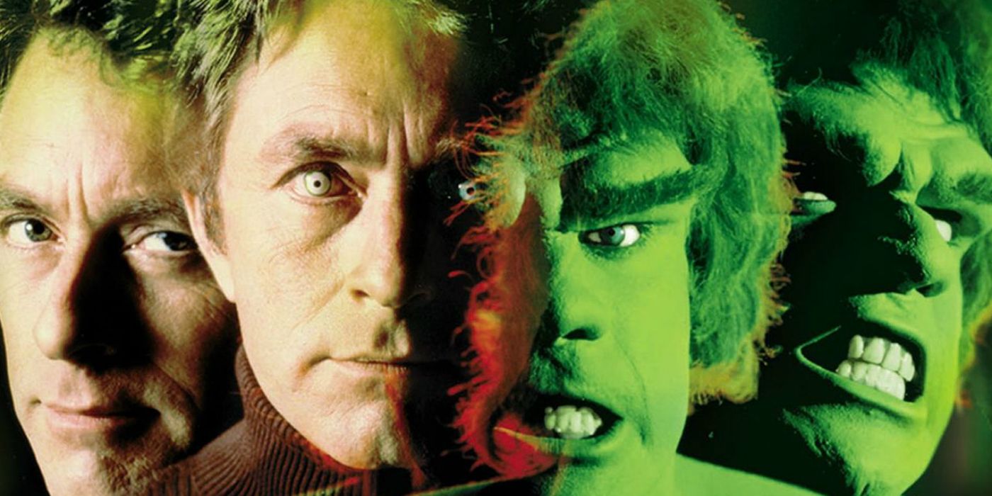 A blended image of Bill Bixby and Lou Ferrigno in The Incredible Hulk 1978 series.