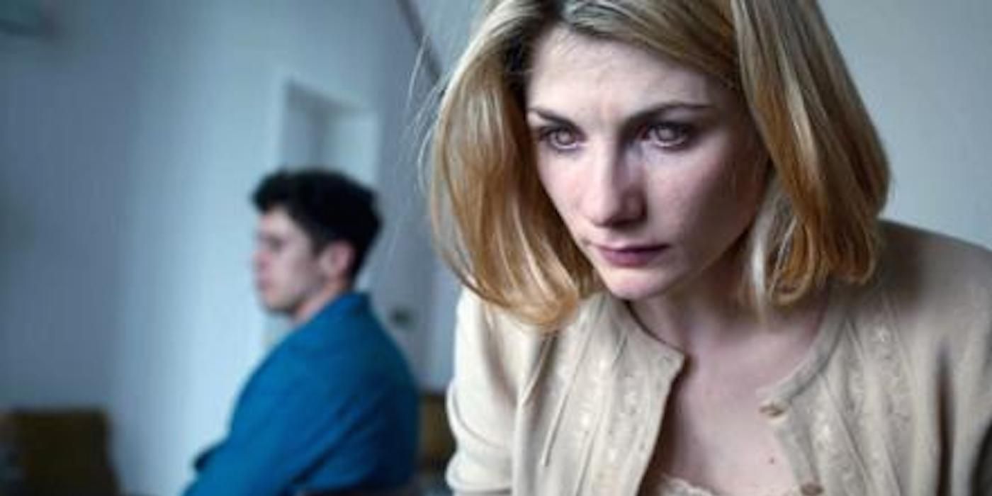 Jodie Whittaker with faded eyes in The Entire History of You Black Mirror