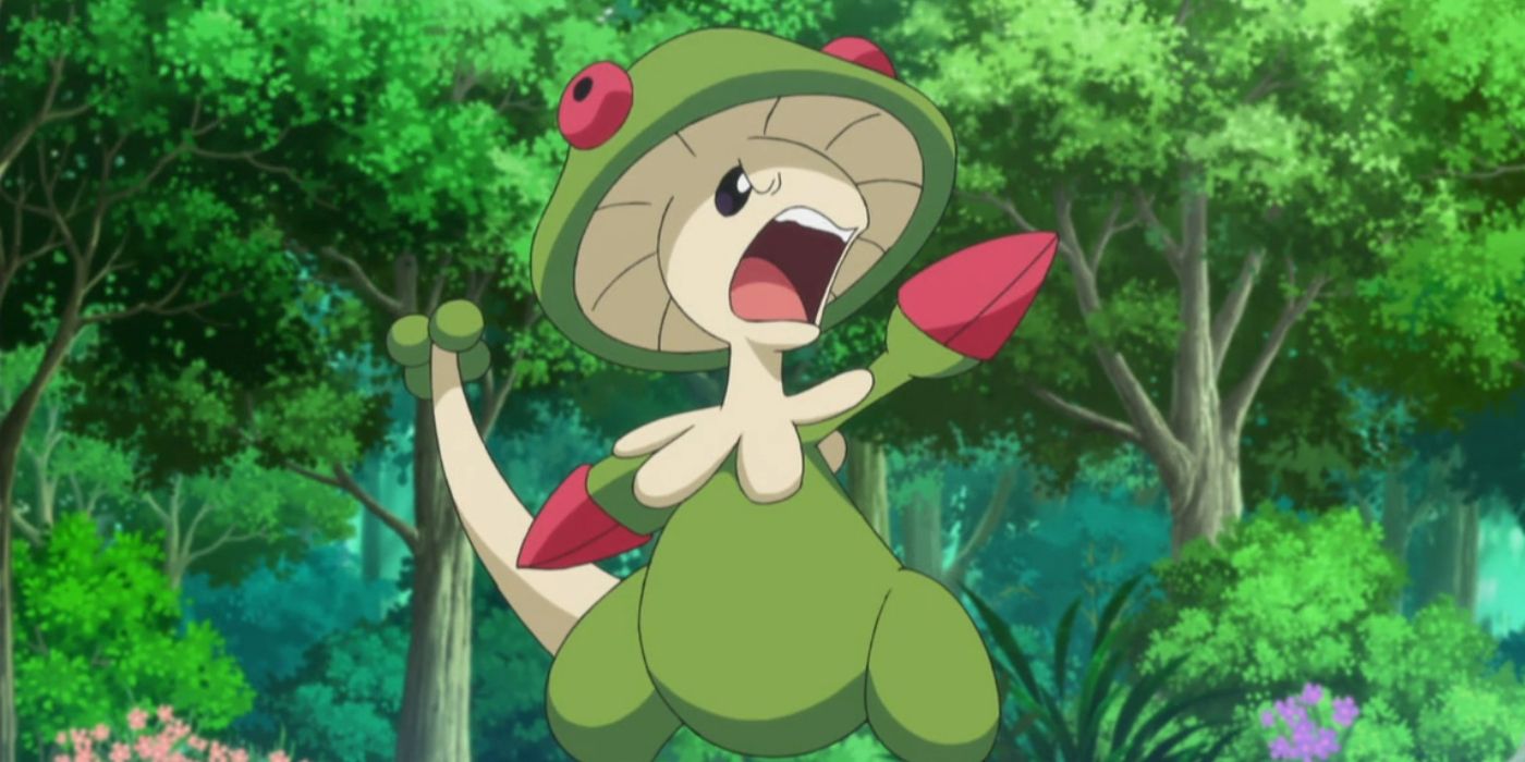 An angry Breloom in the Pokémon anime.