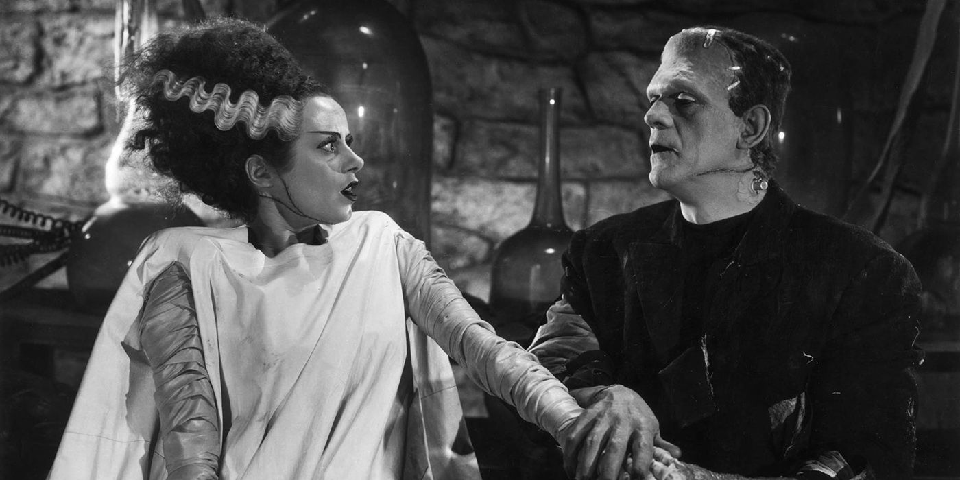 The Bride of Frankenstein is introduced to her monstrous mate in Bride of Frankenstein