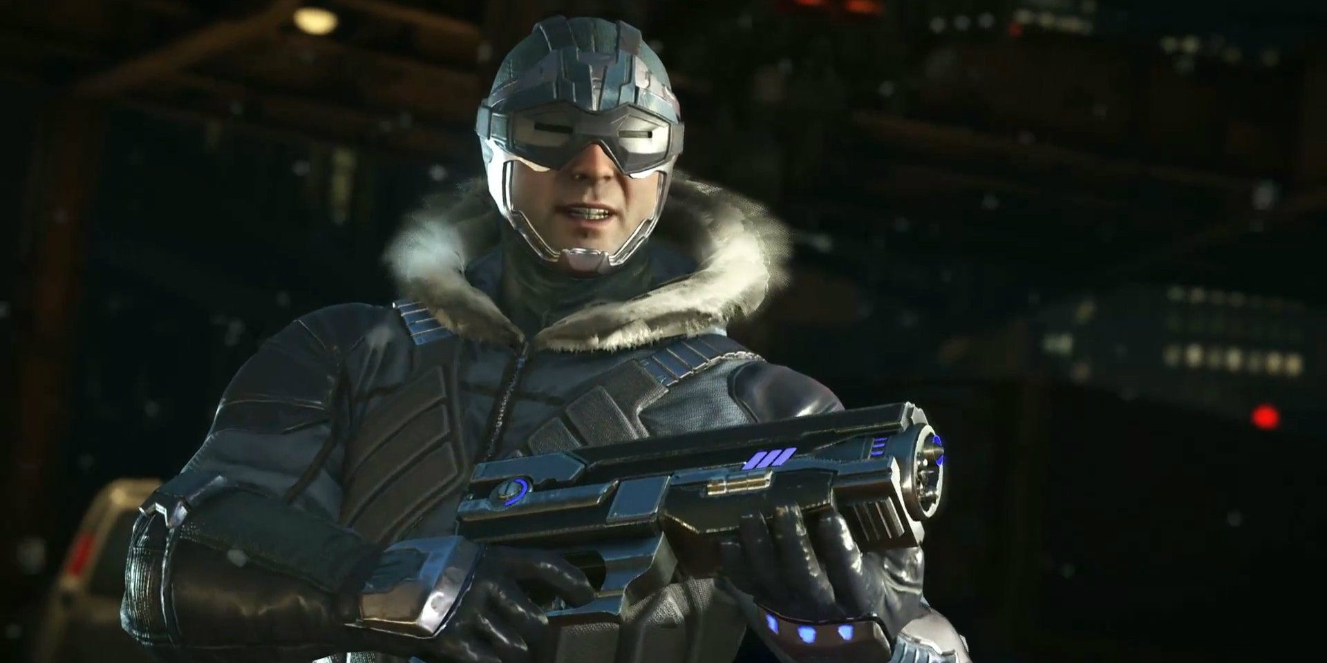 Captain Cold pointing his gun at someone in Injustice 2