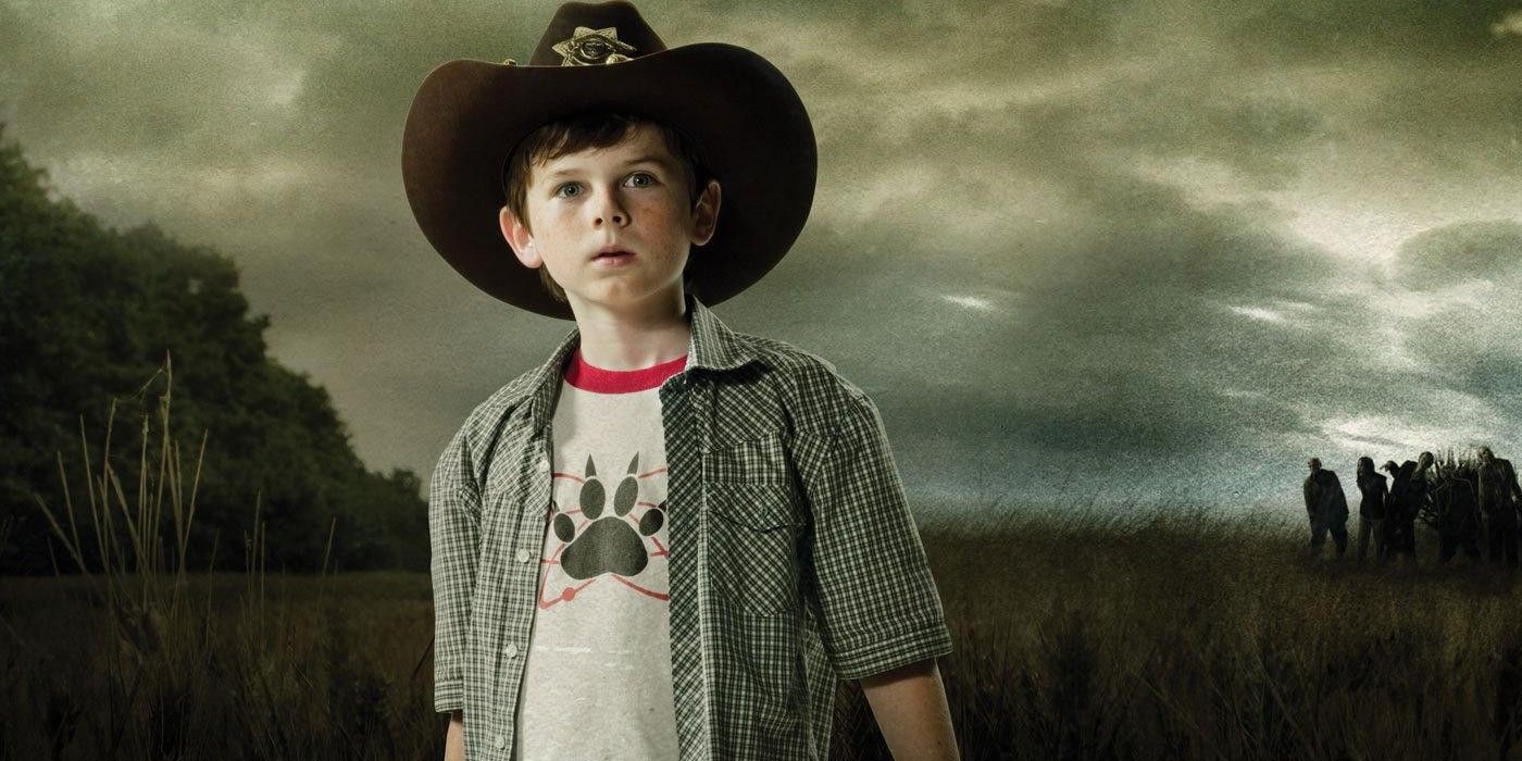 Chandler Riggs as Carl Grimes in The Walking Dead promo.