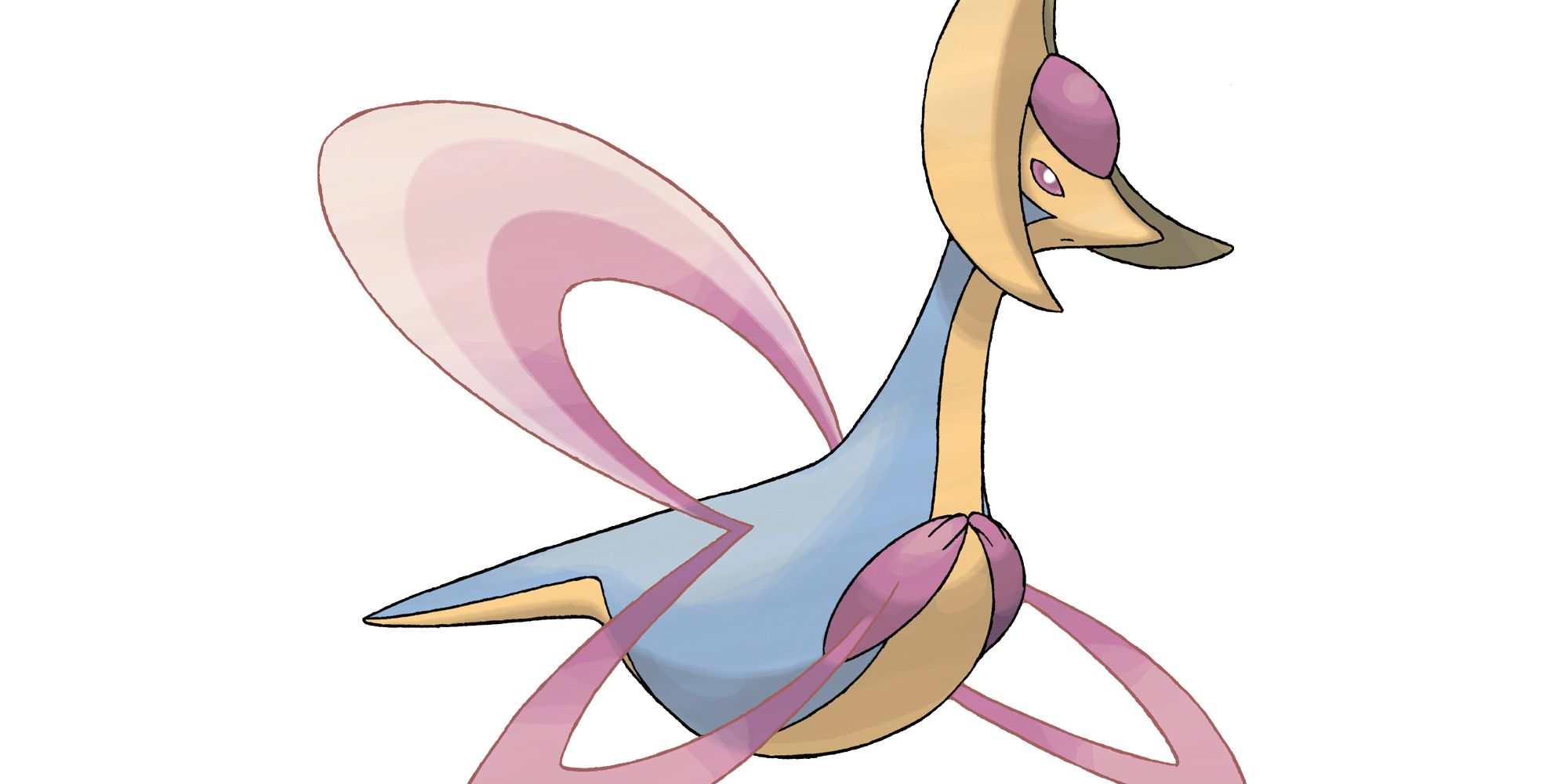 Cresselia against a white background