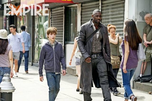 Idris Elba and Tom Taylor as Roland Deschain and Jake Chambers in The Dark Tower