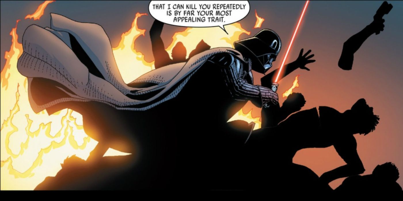 Darth Vader kills different versions of Cylo's body in the Darth Vader Comic