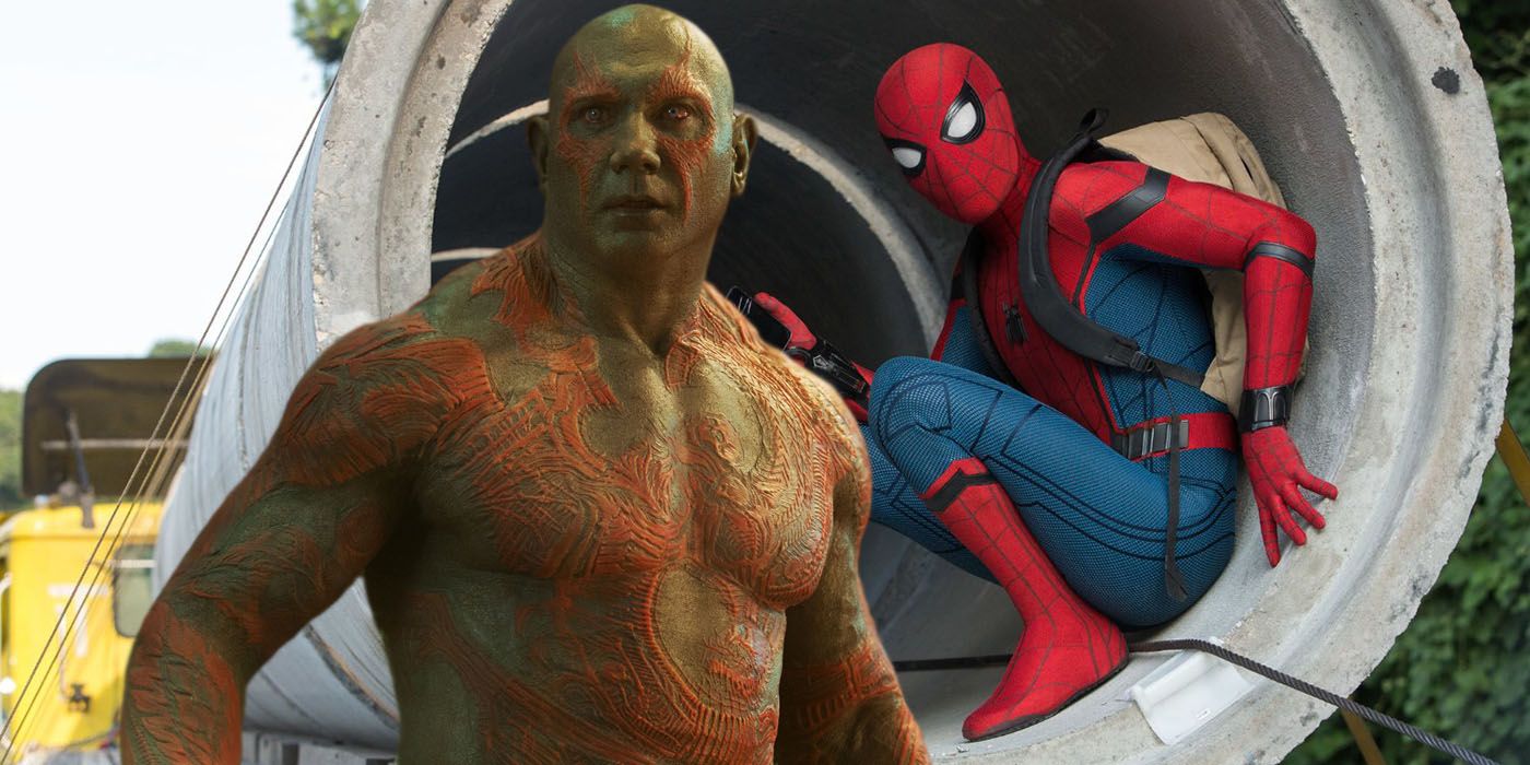 Dave Bautista as Drax and Spider-Man