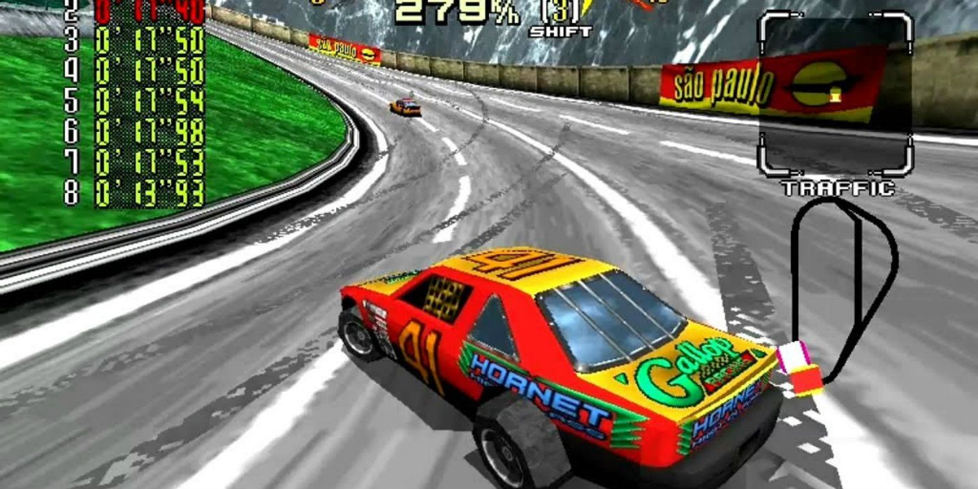 Daytona USA's Sega Saturn port is just as great feeling when it comes to driving as the arcade.