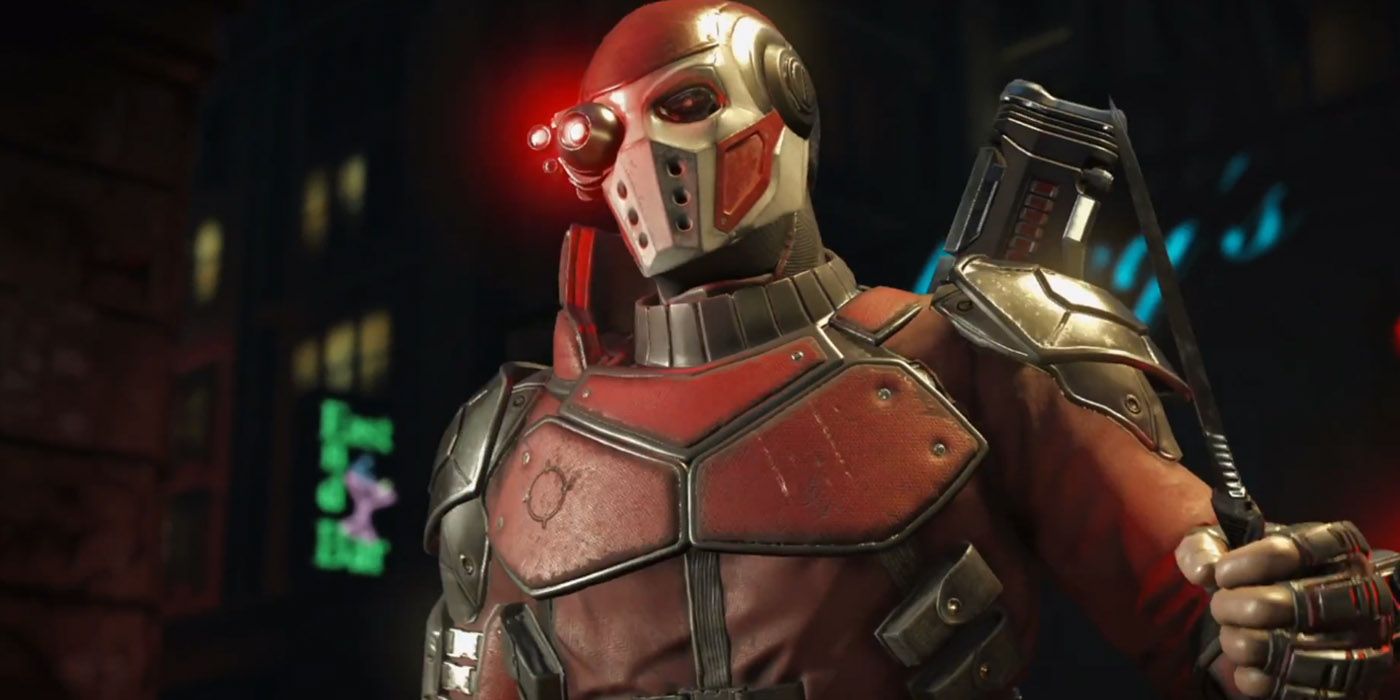 Deadshot standing on the street in Injustice 2