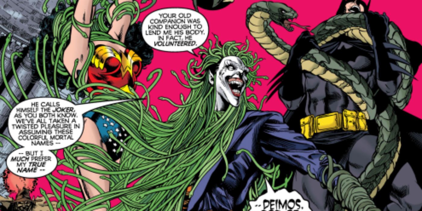 Deimos possessed the Joker in Wonder Woman with Batman