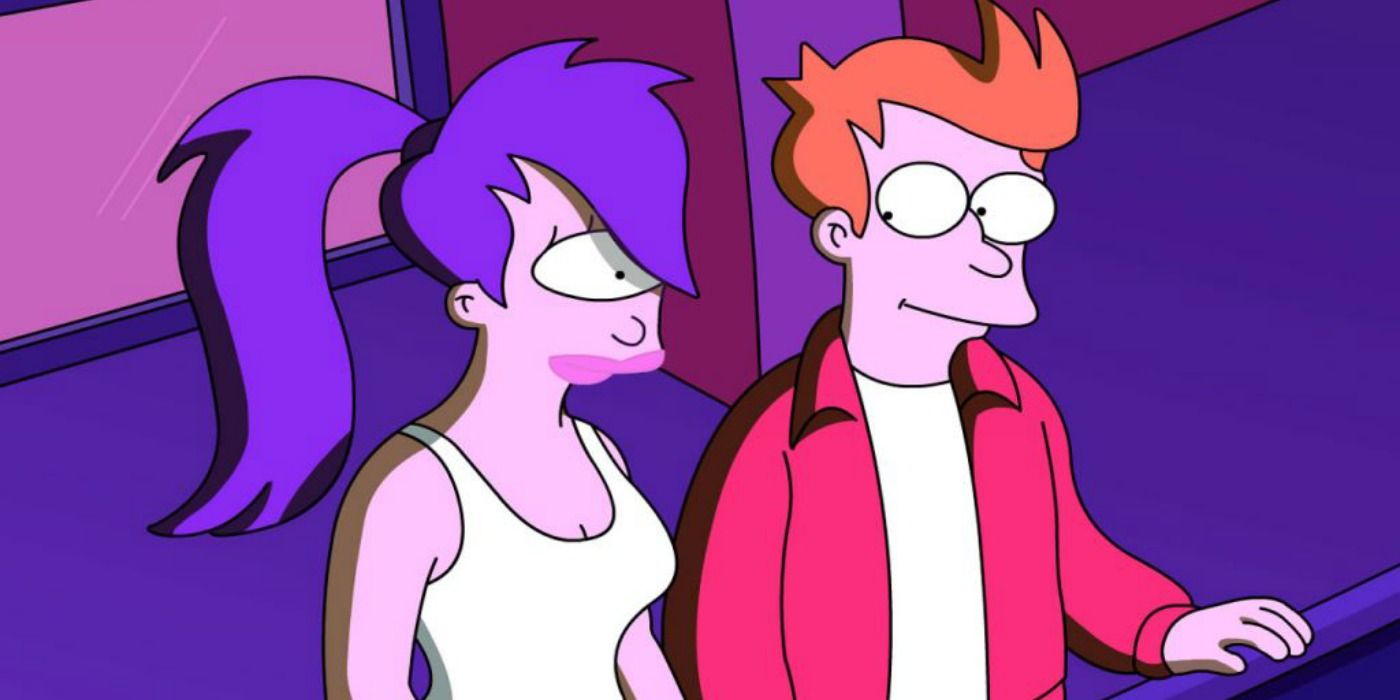 Fry and Leela on Futurama
