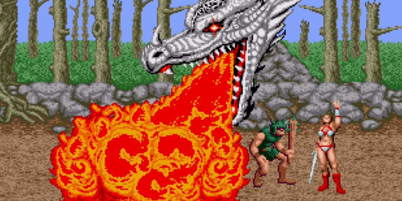 The dragon from Golden Axe clearing the screen