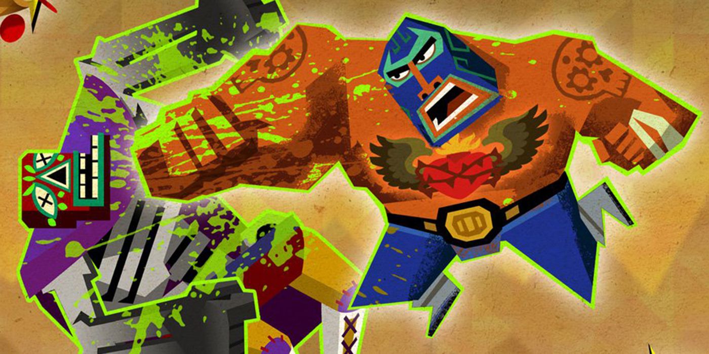 Juan punches an enemy in Guacamelee