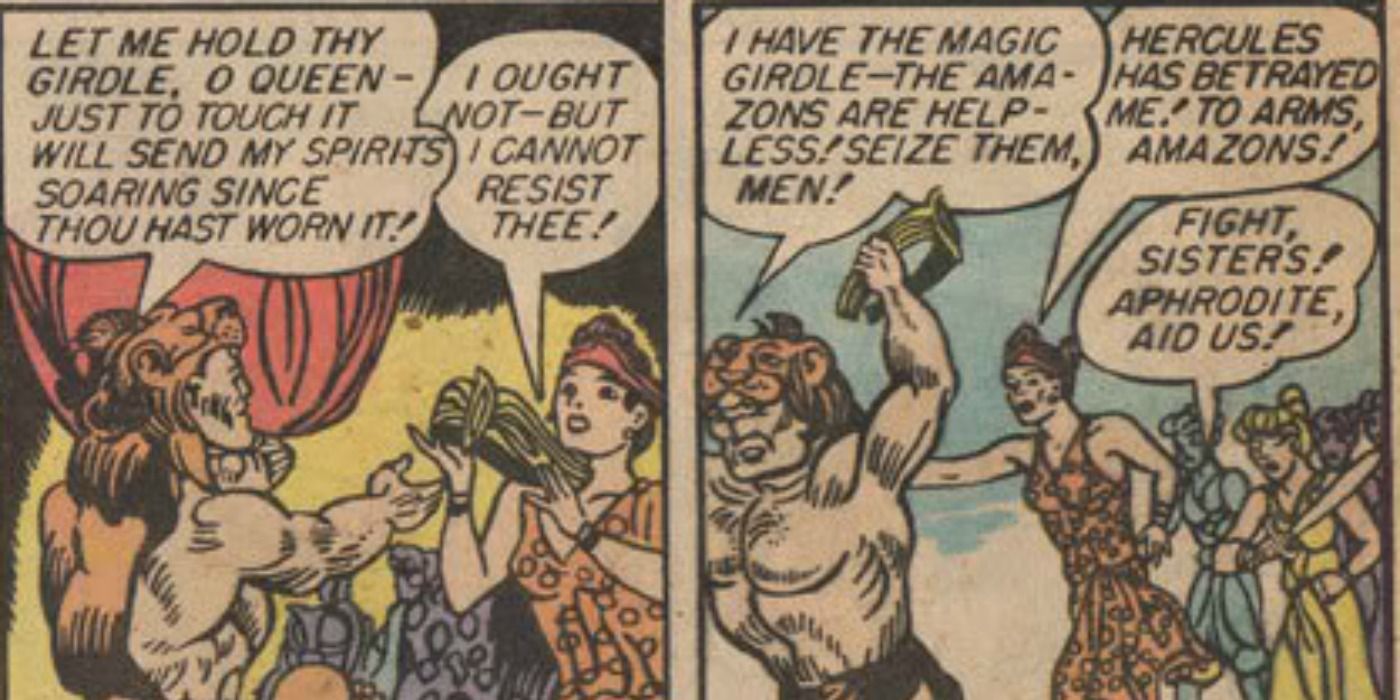 Hercules Stealing the Girdle From Hippolyta Wonder Woman comics