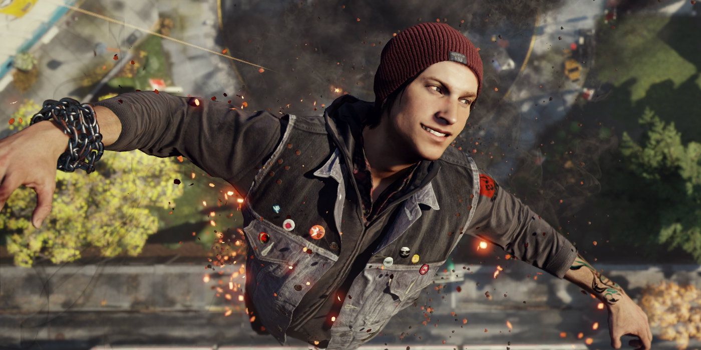 Protagonist Delshin Rowe doing his fiery dash in Infamous Second Son.