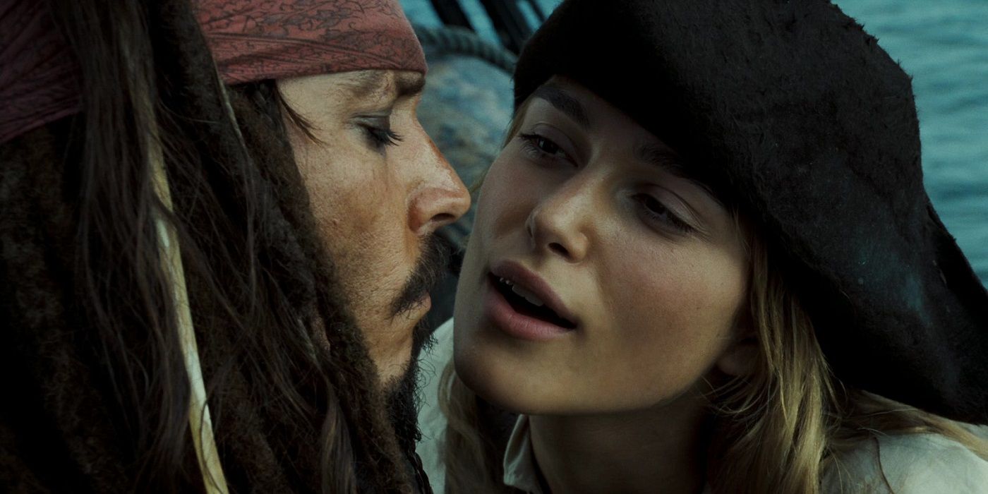 Jack Sparrow and Elizabeth Swann in Dead Man's Chest, Pirates of the Caribbean
