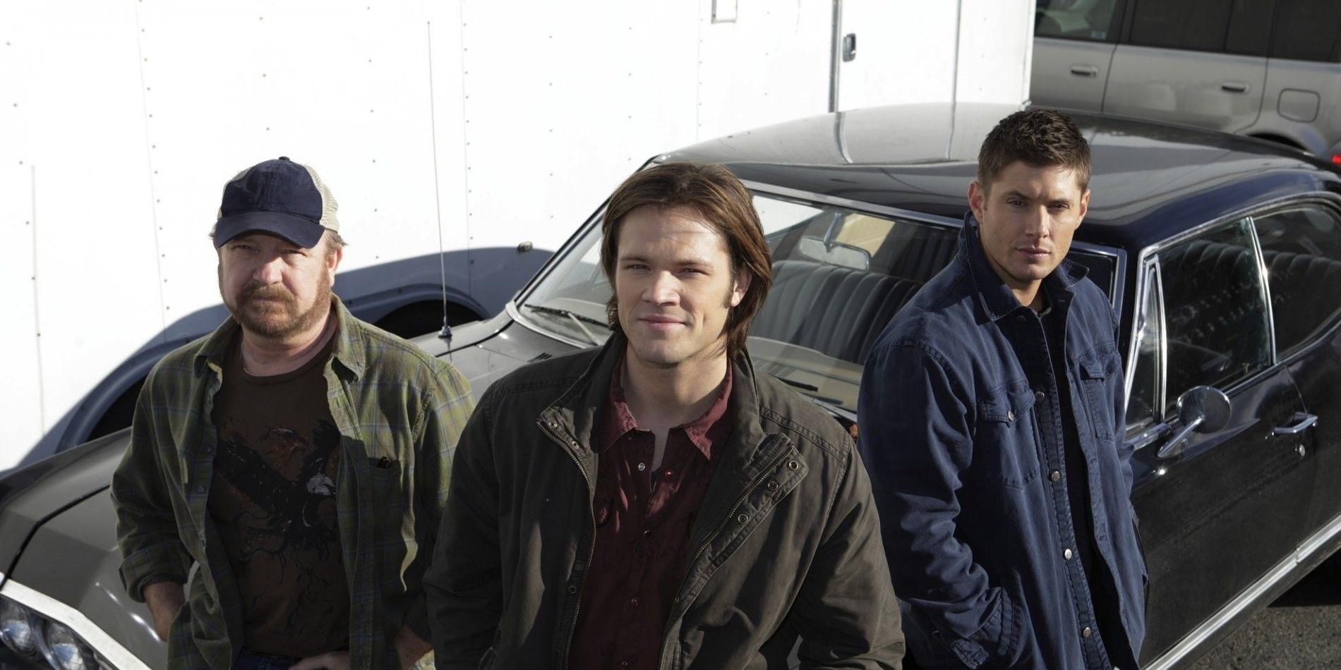 Jim Beaver as Bobby Singer, Jensen Ackles as Dean Winchester and Jared Padalecki as Sam Winchester in Supernatural