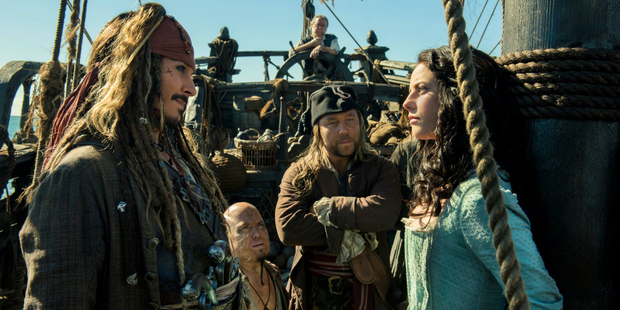 Johnny Depp and Kaya Scodelario in Pirates of the Caribbean 5