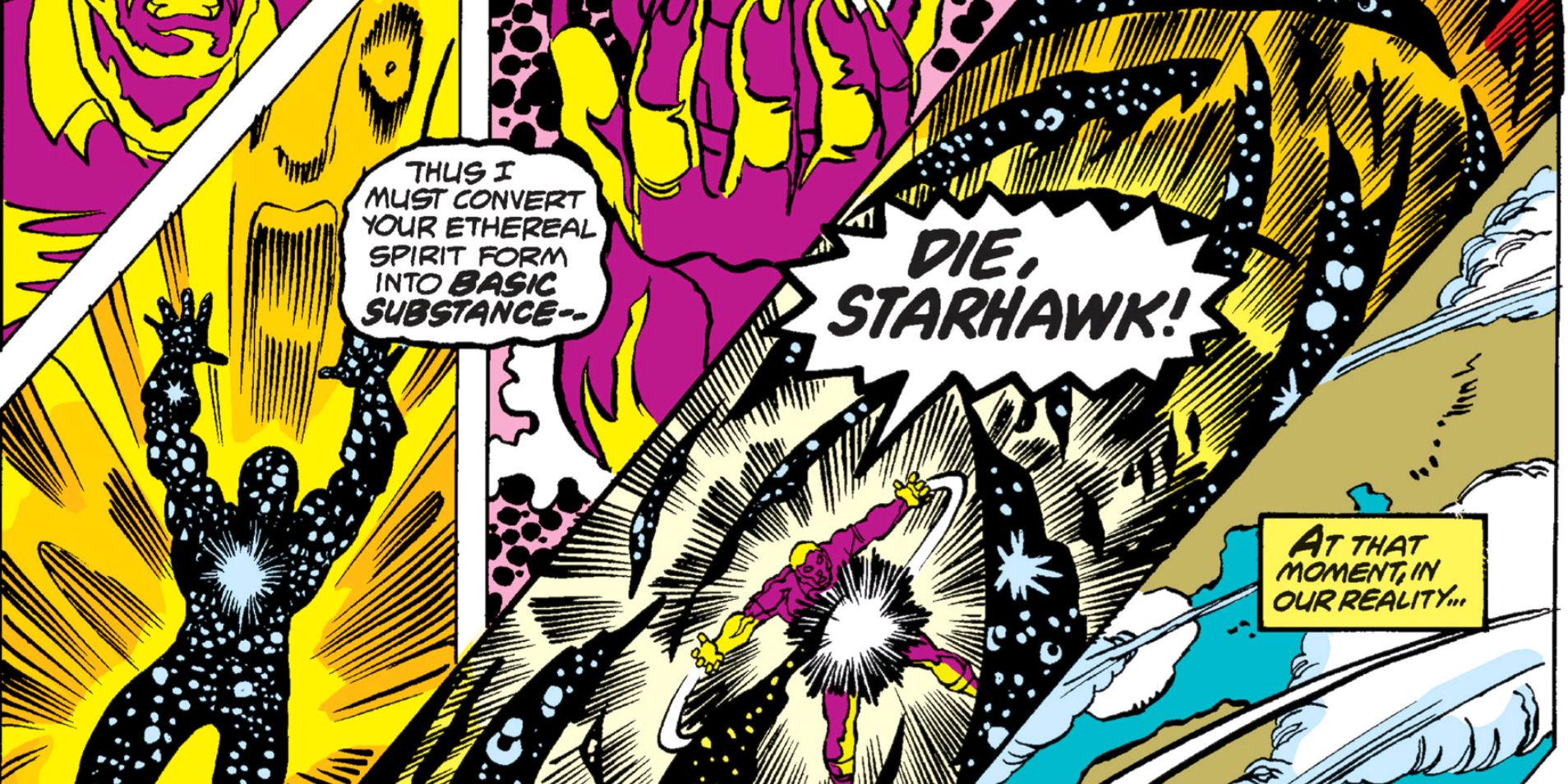 Korvac Kills Starhawk Marvel