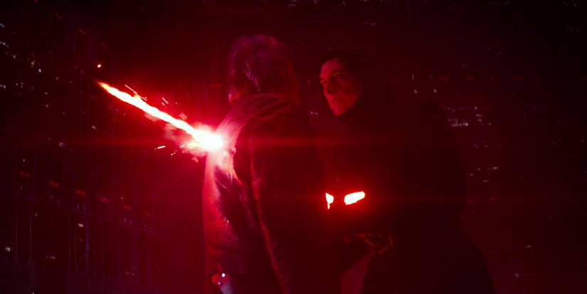 Kylo Ren kills Han Solo in The Force Awakens