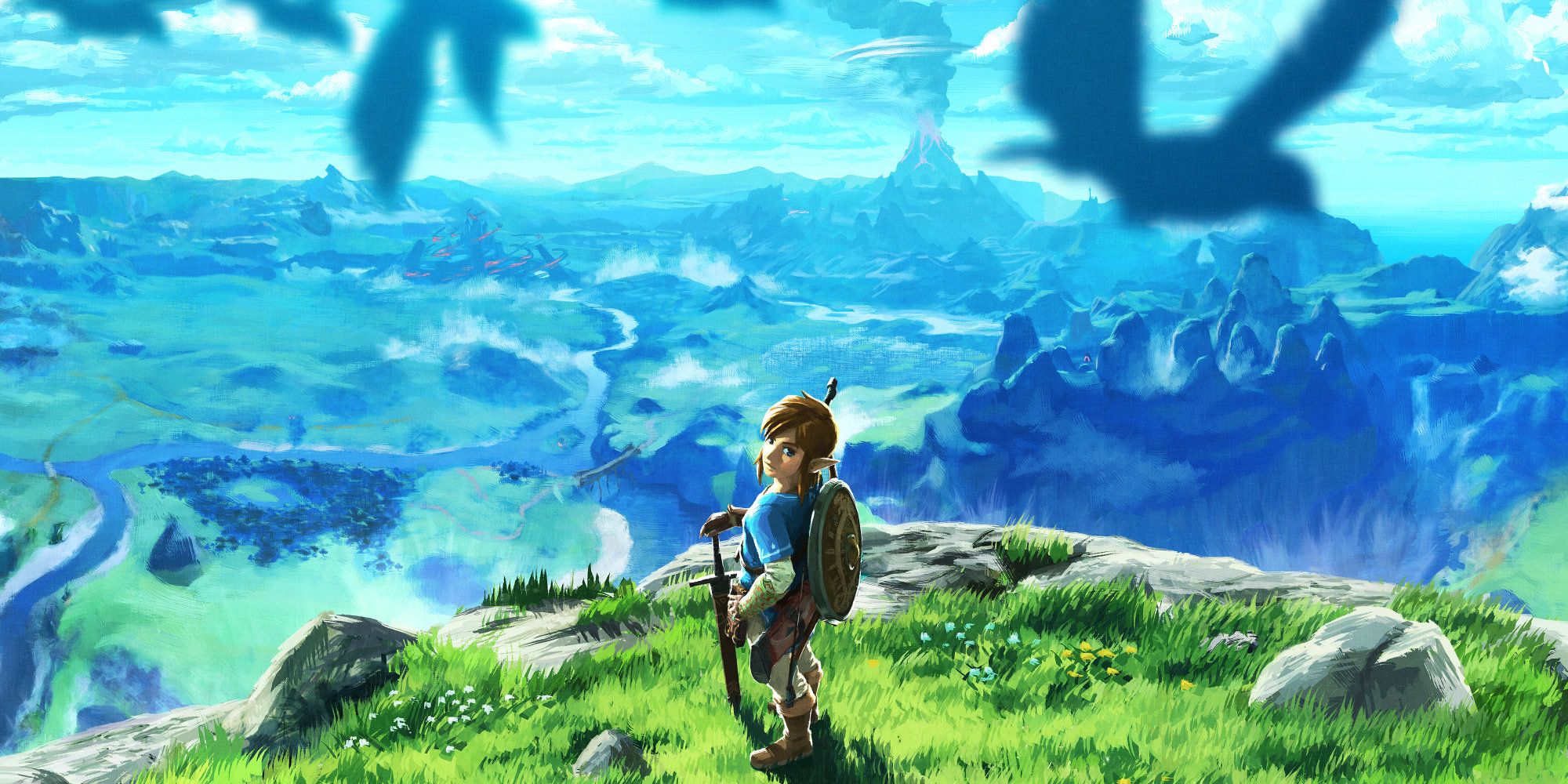 Link overlooking Hyrule in Breath of the Wild.