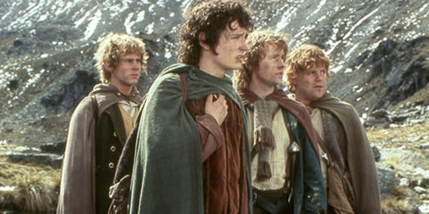 Lord of the Rings Elijah Wood as Frodo Baggins Samwise Merry Pippin Hobbits Fellowship of the Ring