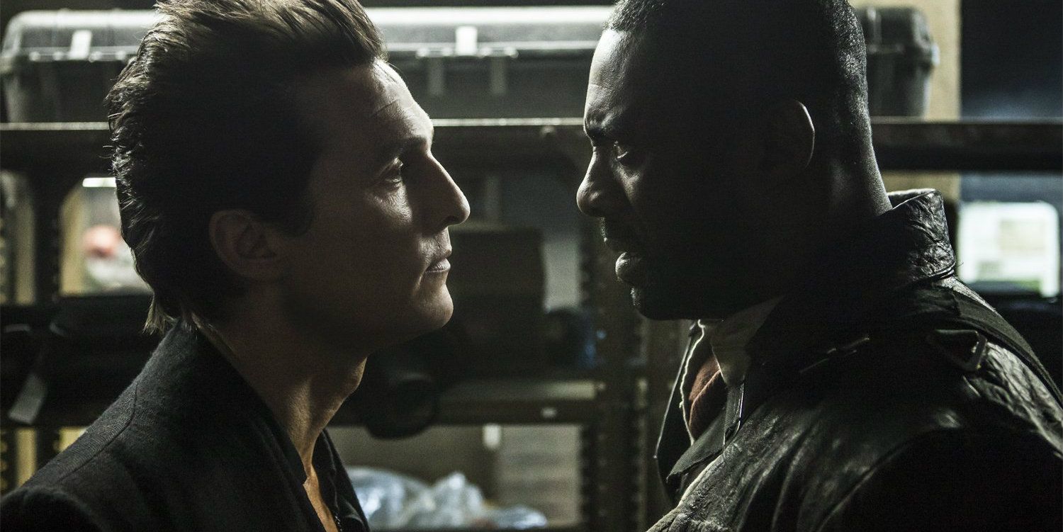 Matthew McConaughey as Man in Black and Idris Elba as Roland in The Dark Tower