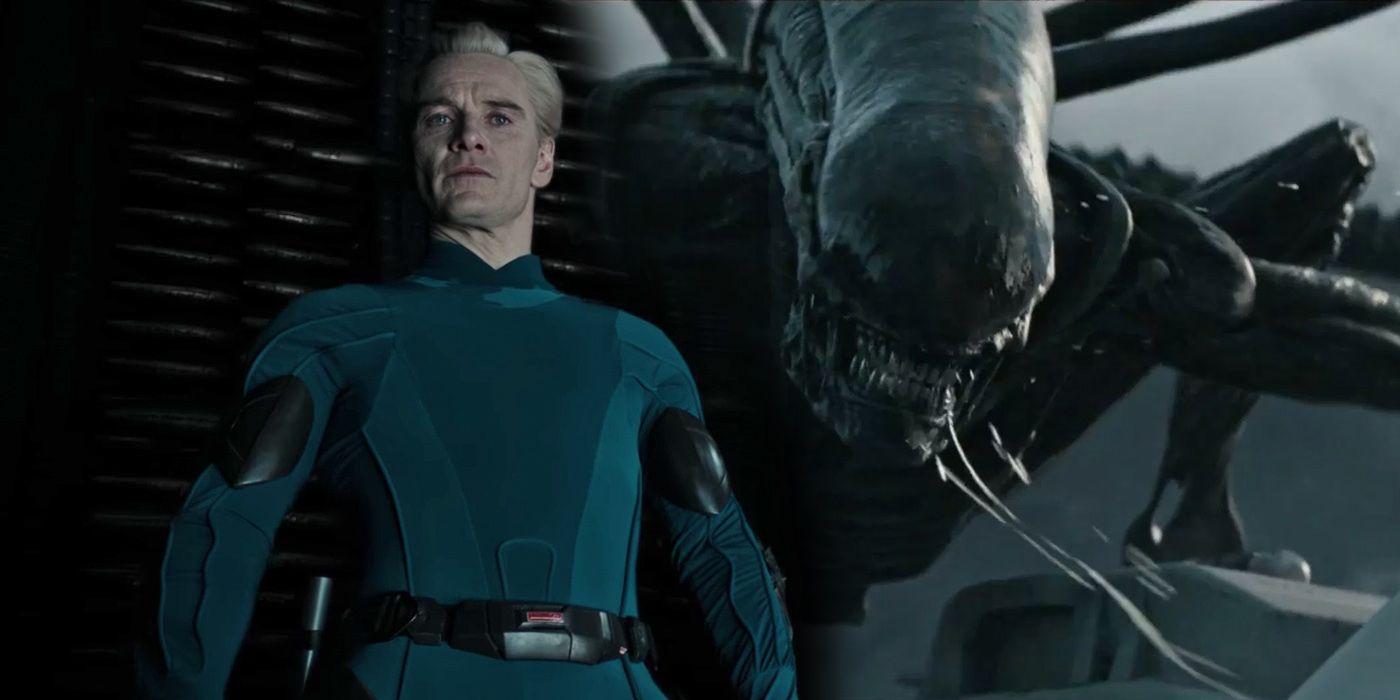 Michael Fassbender as David and Xenomorph from Alien Covenant