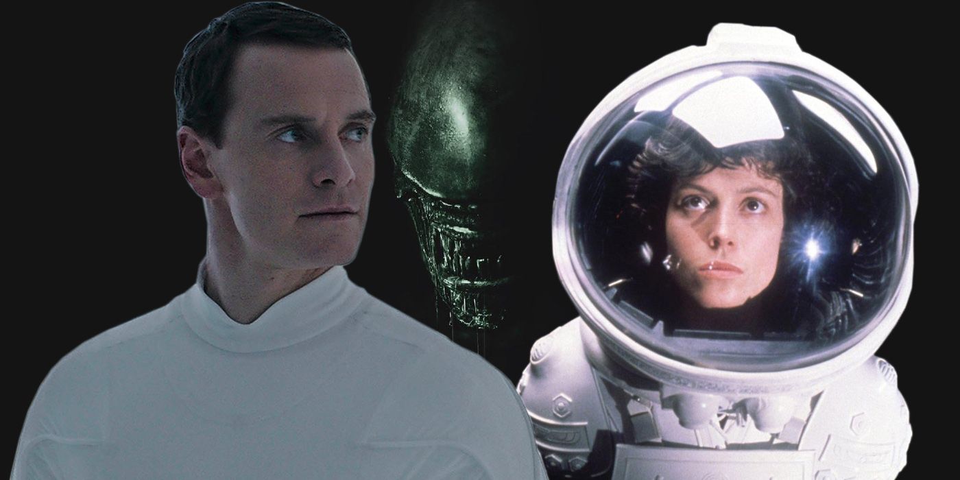 Michael Fassbender as David in Alien Covenant and Sigourney Weaver as Ripley in Alien