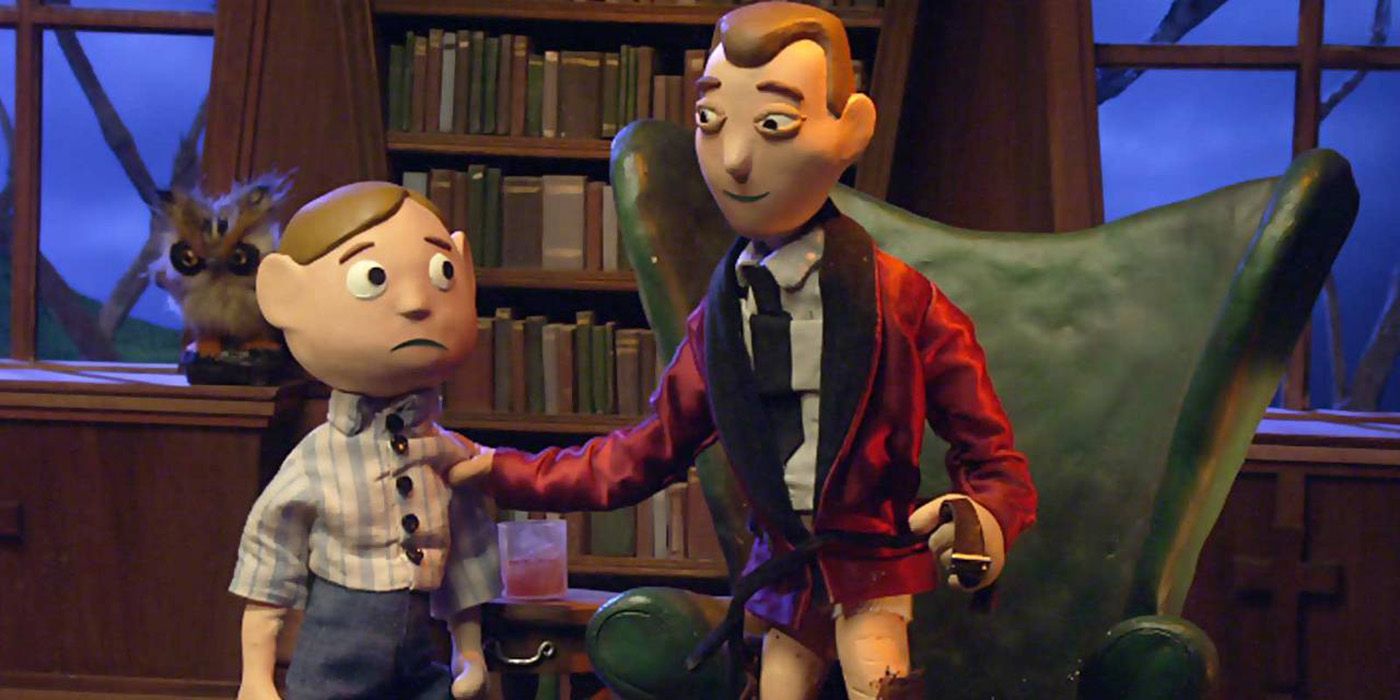 Moral Orel gets advice from his father in Moral Orel