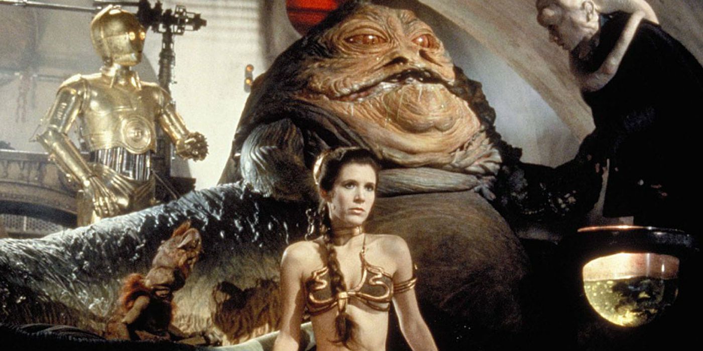 Princess Leia as Jabba the Hut's slave