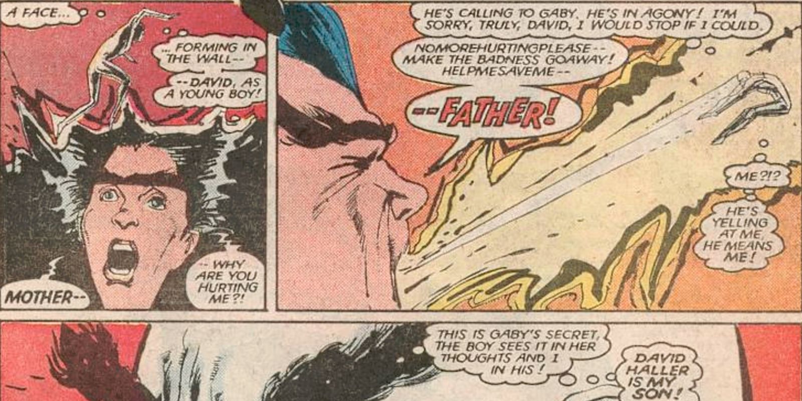 Professor X Inside The Mind of David Haller in New Mutants 27 comic.