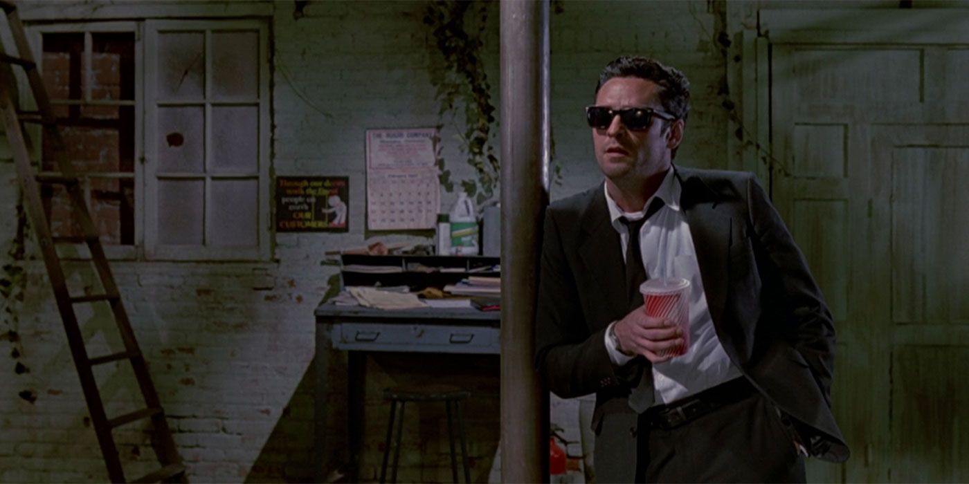 Mr. Blonde drinking a soda in Reservoir Dogs