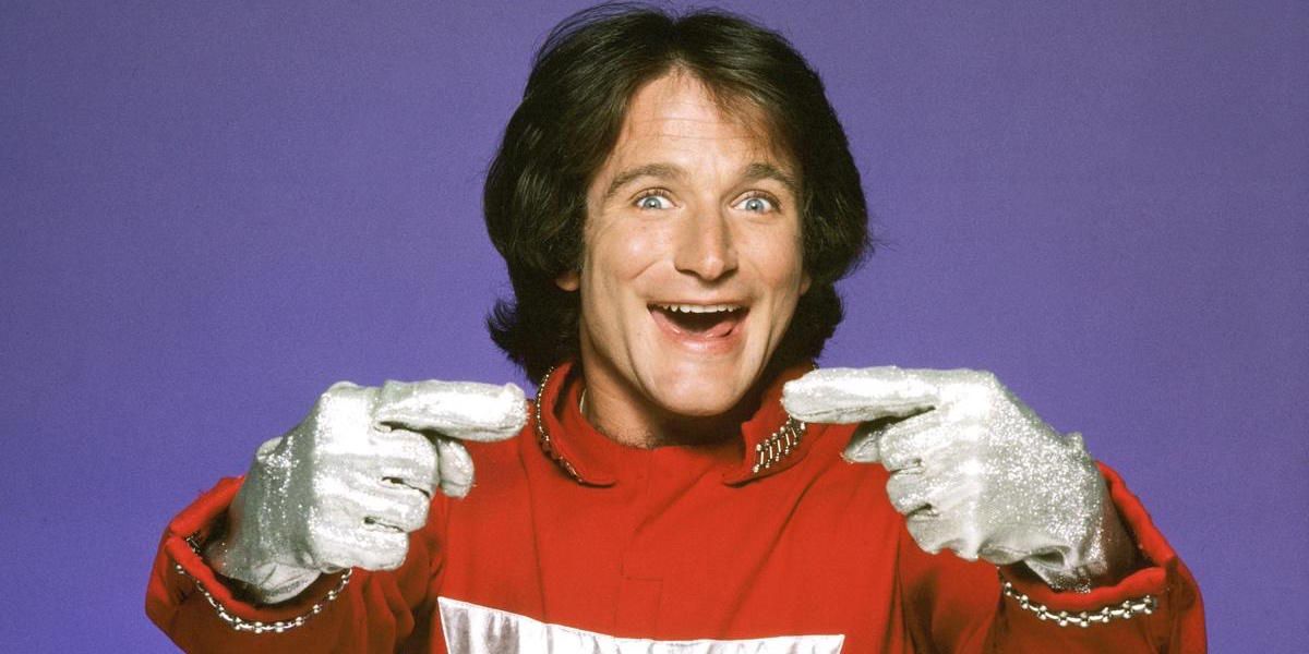 Robin Williams poses as the alien Mork in Mork and Mindy
