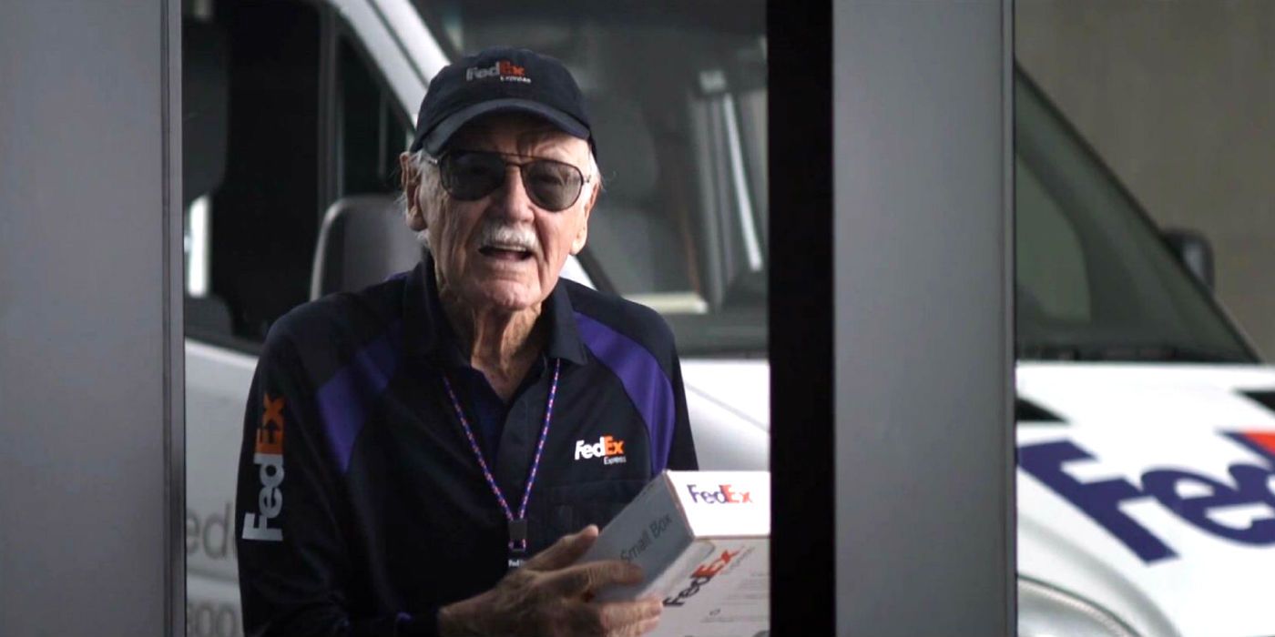 Stan Lee in Captain America Civil War as a FedEx 