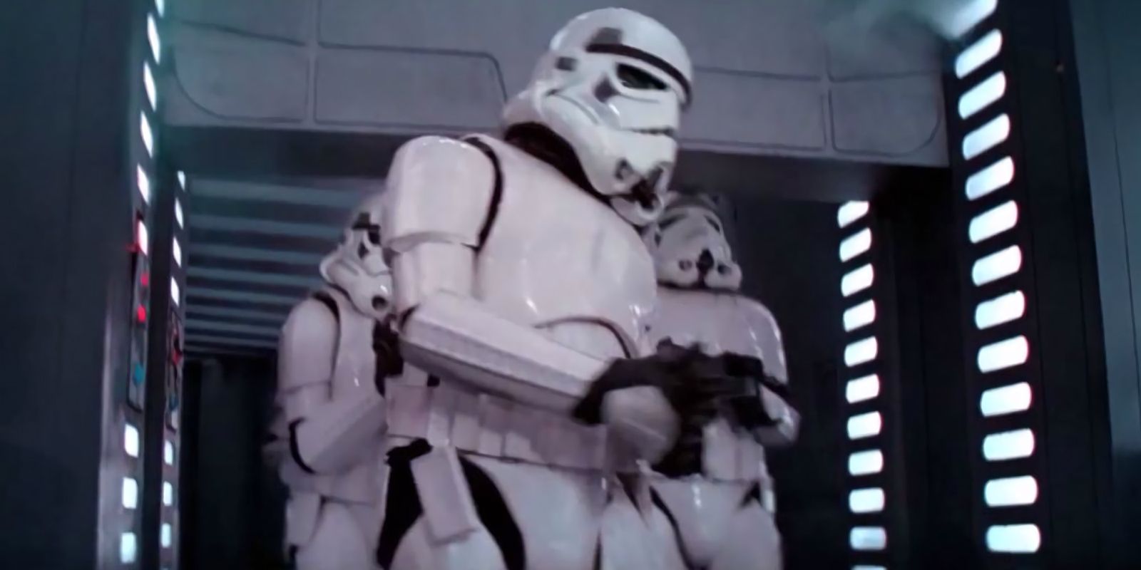 A Stormtrooper hits their head in Star Wars A New Hope
