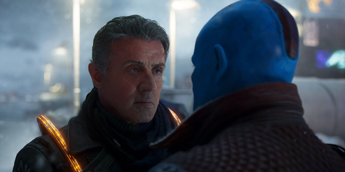 Sylvester Stallone as Stakar Ogord and Michael Rooker as Yondu in Guardians of the Galaxy Vol 2