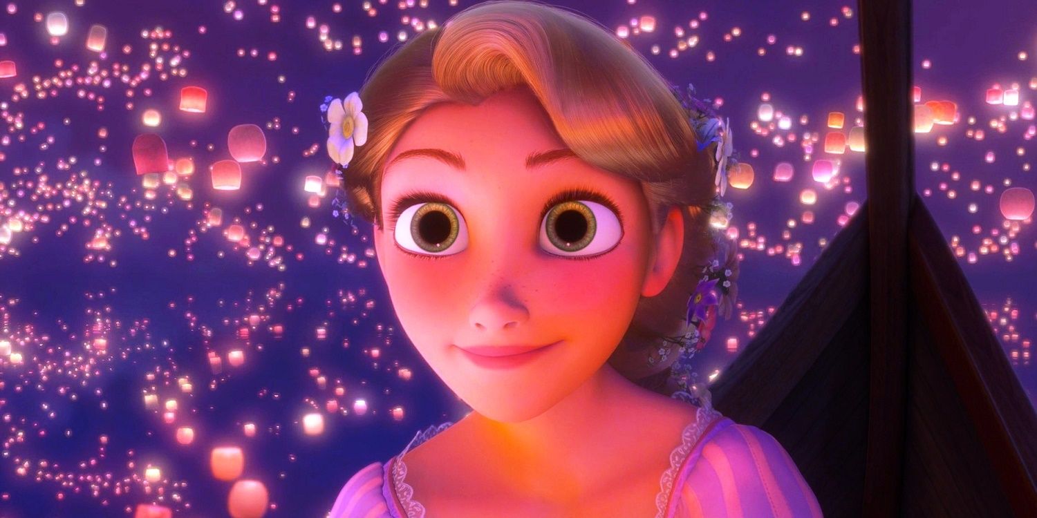 Rapunzel among the lanterns in Tangled