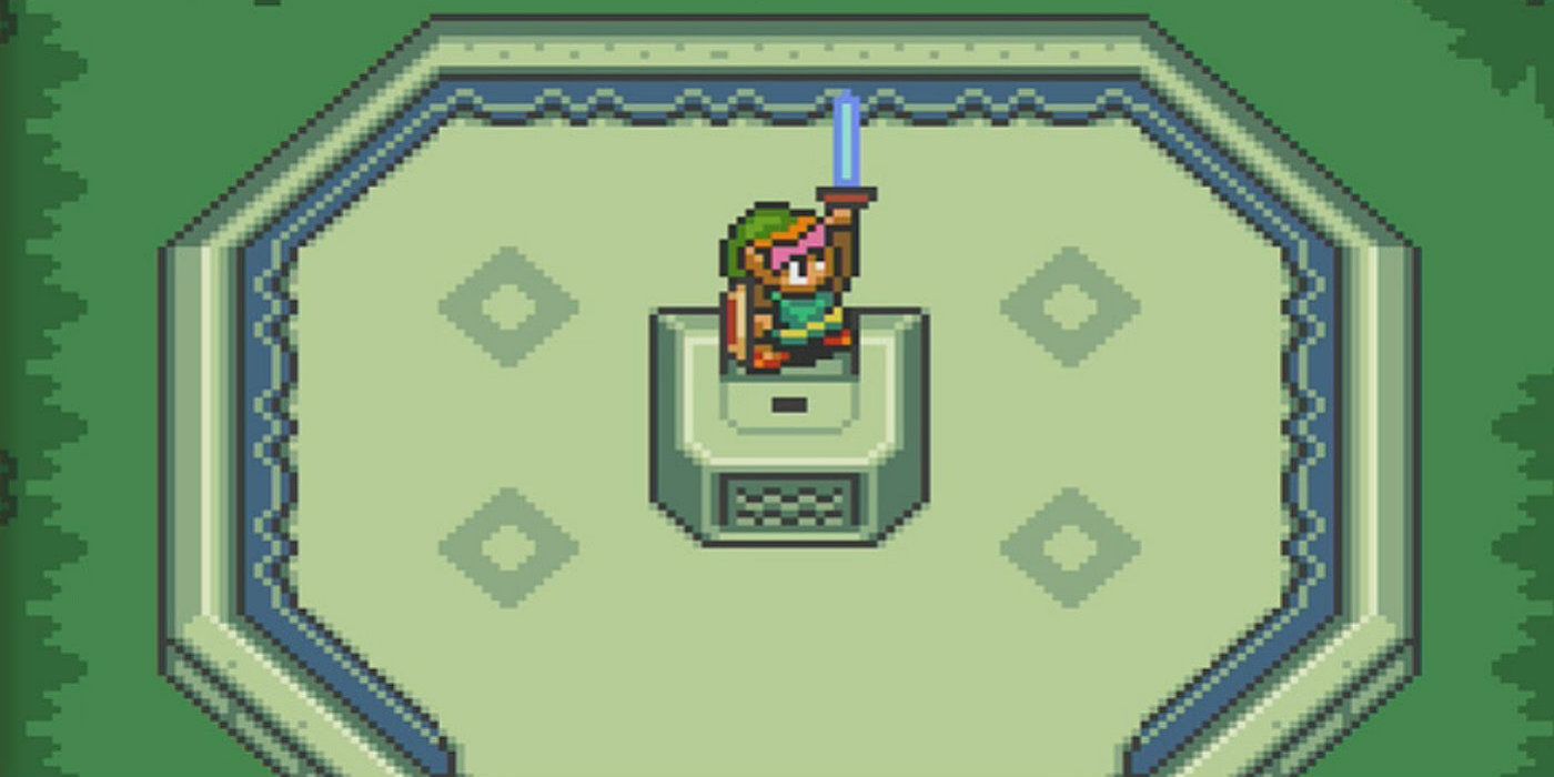 Link obtaining the Master Sword inThe Legend of Zelda A Link to the Past SNES