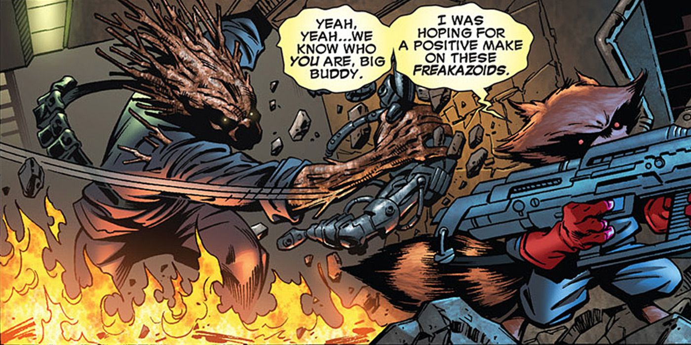 Groot using Fire Resistant Superpowers.