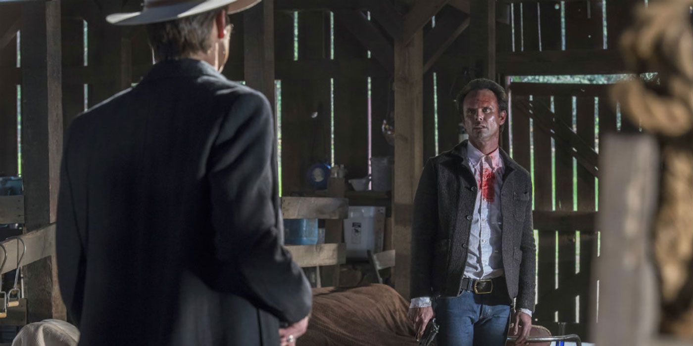 Walton Goggins and Timothy Olyphant in Justified