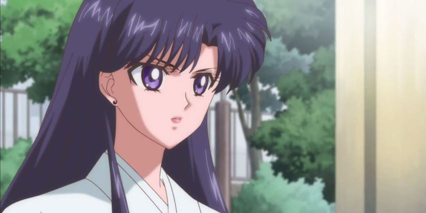 Rei Hino in her shrine robe in Sailor Moon Crystal