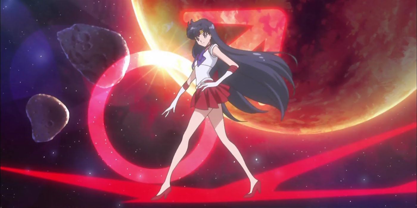 Sailor Mars poses after her transformation in Sailor Moon Crystal
