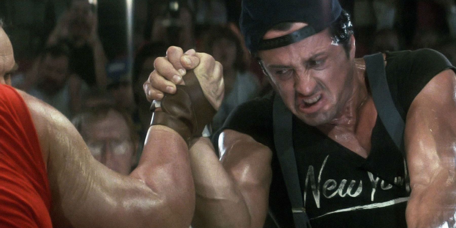 Sylvester Stallone arm wrestling in Over the Top.