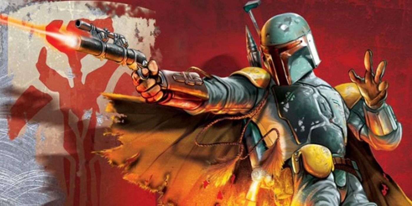 Boba Fett in action complete with his Mandalorian crest