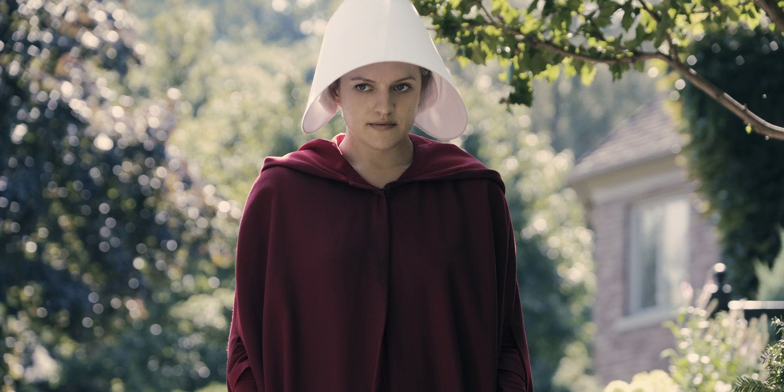 Elisabeth Moss as Offred/June in The Handmaid's Tale