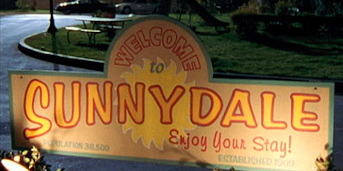 The Sunnydale sign in Buffy the Vampire Slayer