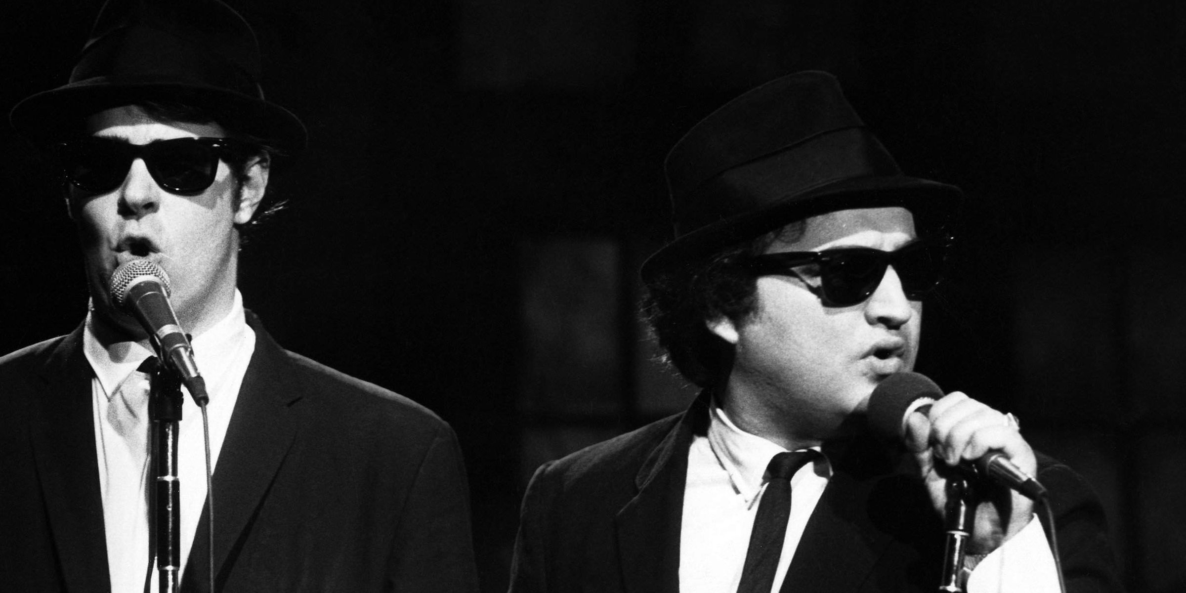 Dan Aykroyd and John Belushi as The Blues Brothers on Saturday Night Live.